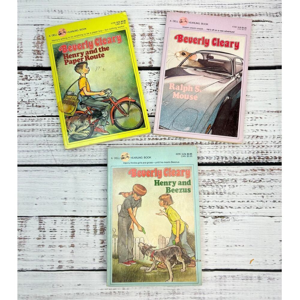 Vintage 1980 Beverly Cleary Paperback Book Set of Three